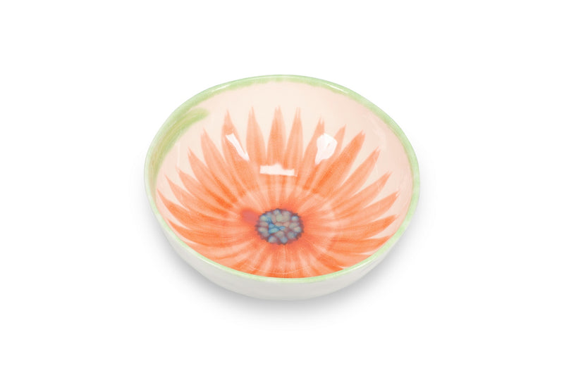 Fleur - Bol - Grès - Blanc/Vert