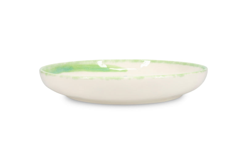 Fleur - Bol - Grès - Blanc/Vert