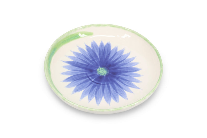Fleur - Bol - Grès - Blanc/Vert