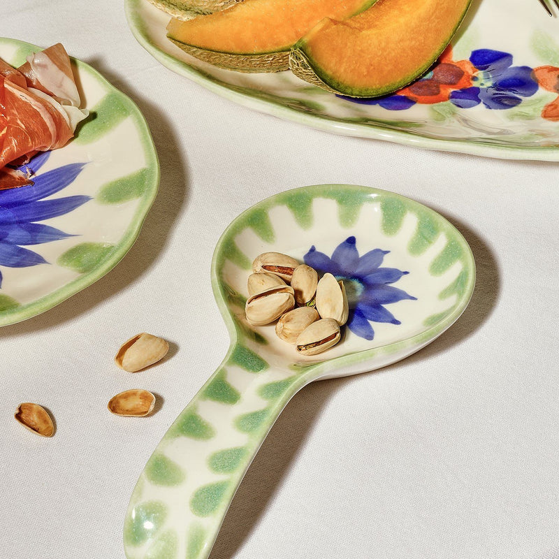 Fleur - Porte-Cuillère - Grès - Blanc/Crème