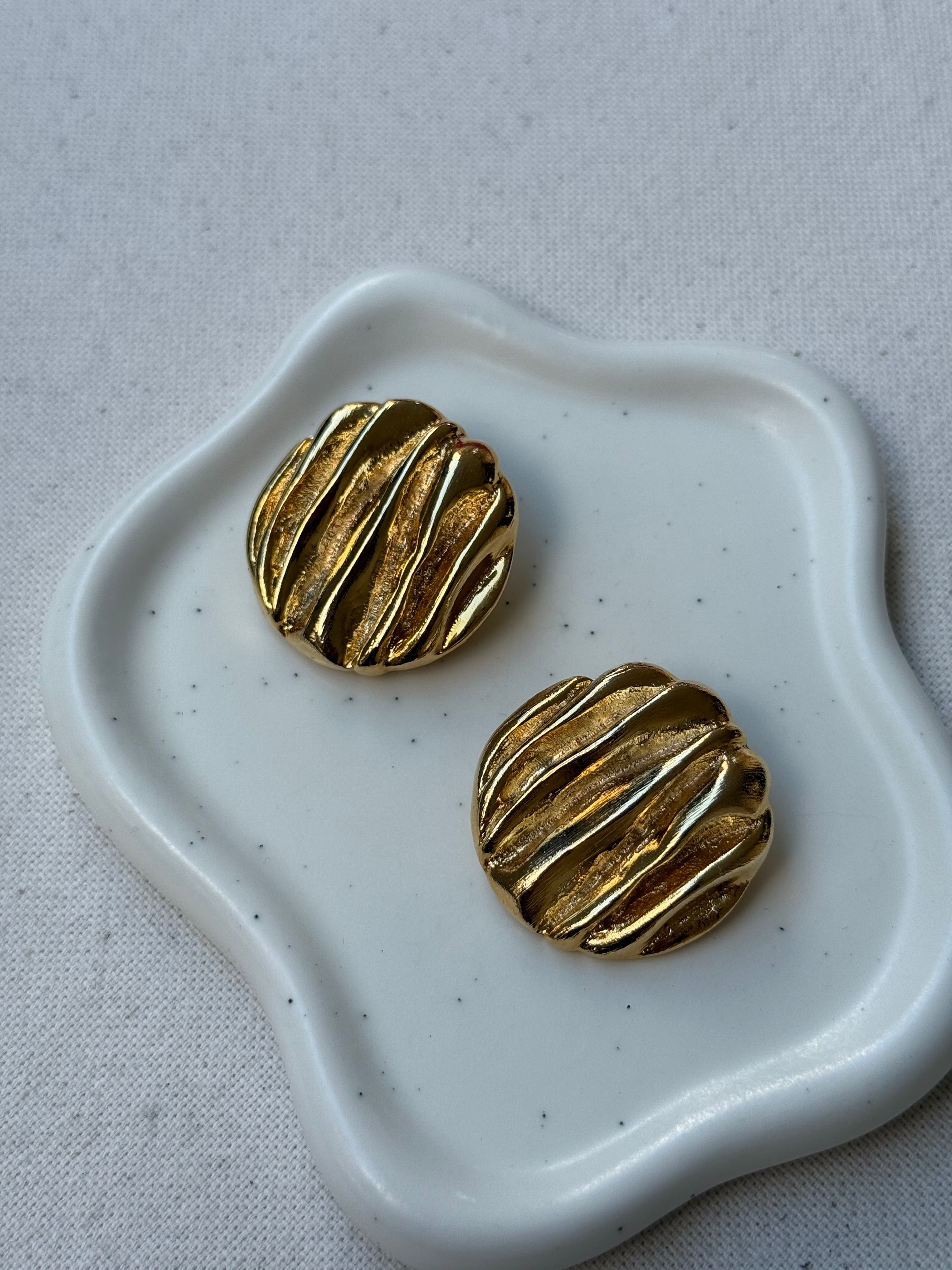 Pendientes Vintage - Redondos Dorados Texturizados