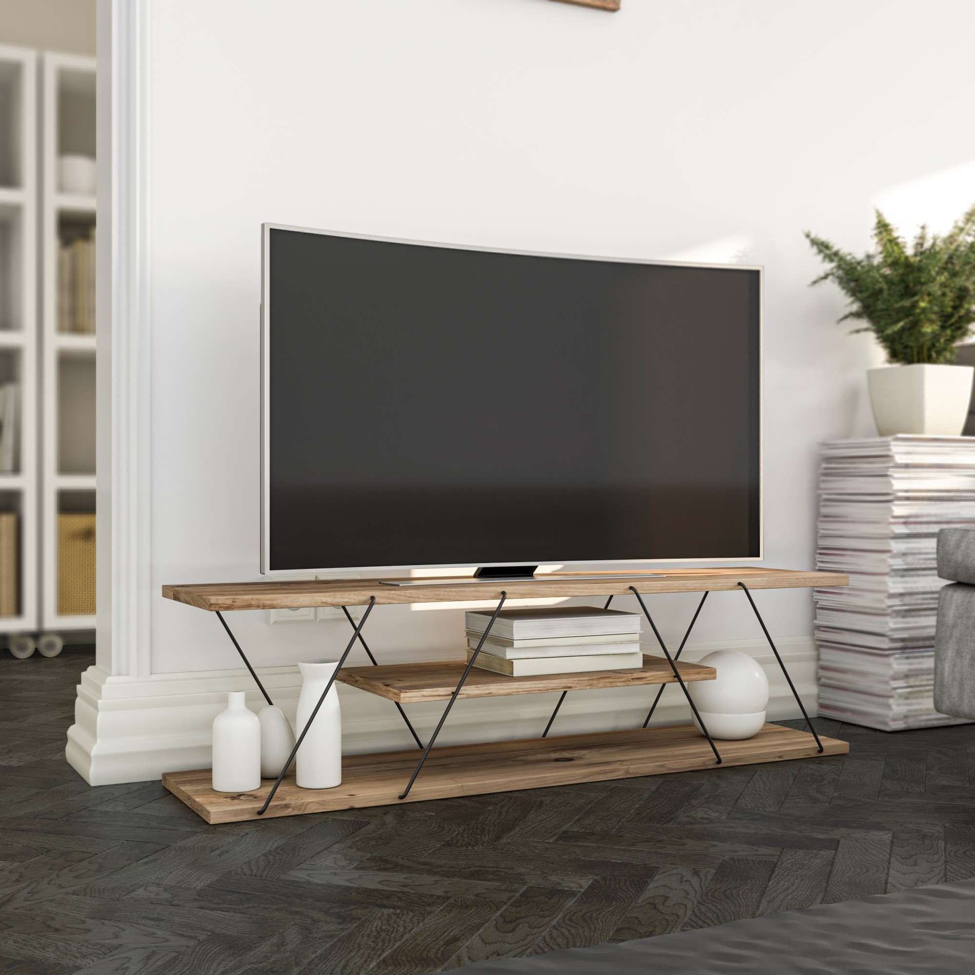 Meubles Tv Canaz V2 - Noir / Noyer