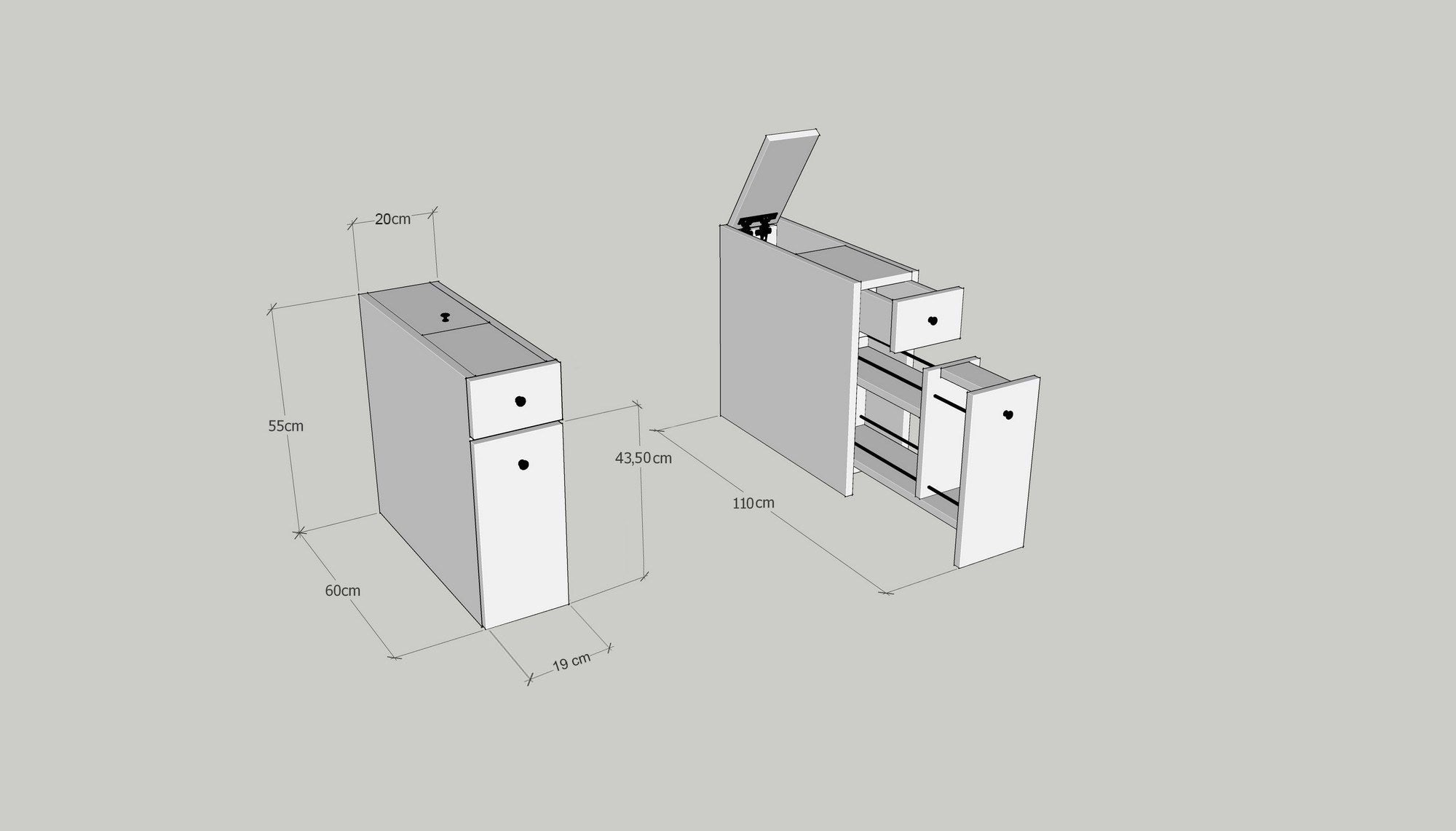 Meubles De Salle De Bain Calencia - Travertin