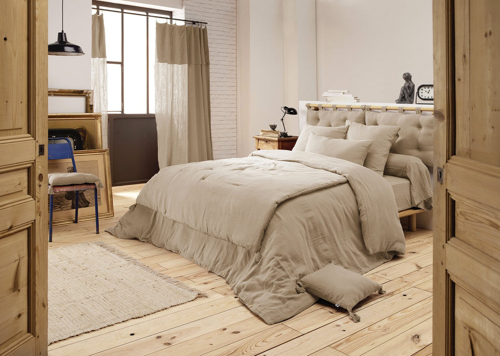 Housse De Couette - Gaze De Coton Unie - Gaïa - Ficelle