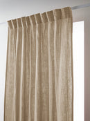 Rideau Galon Fronceur - Double Gaze De Coton Unie - Gaïa - Ficelle