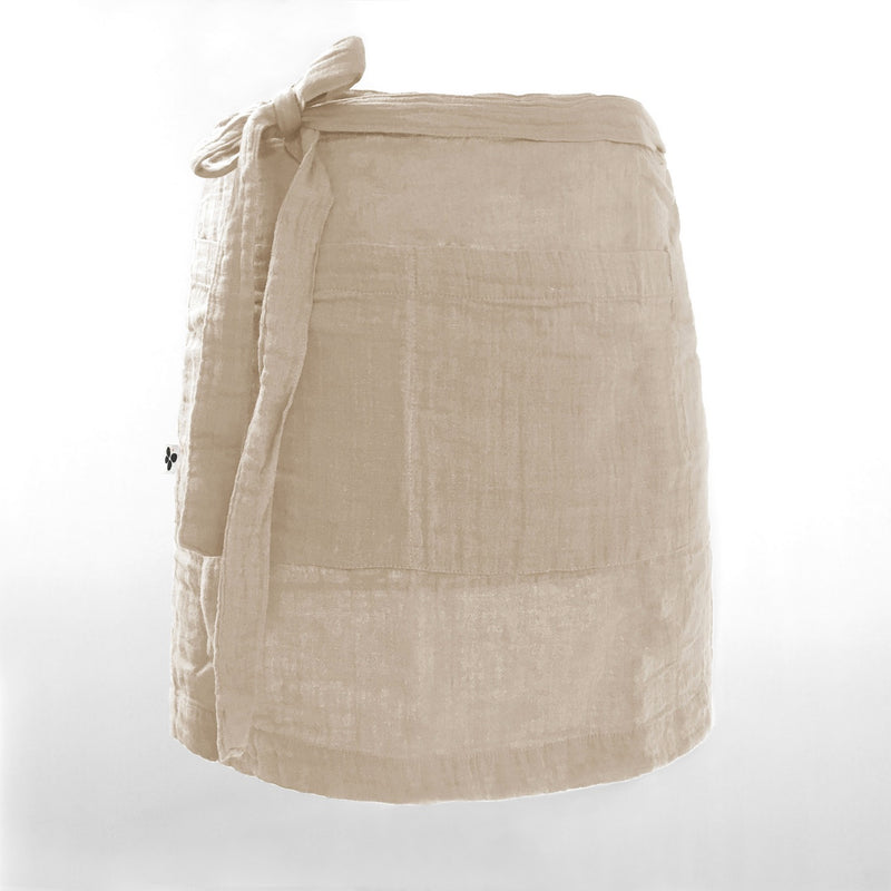 Tablier Serveur - Double Gaze De Coton Unie - Gaïa - Ficelle
