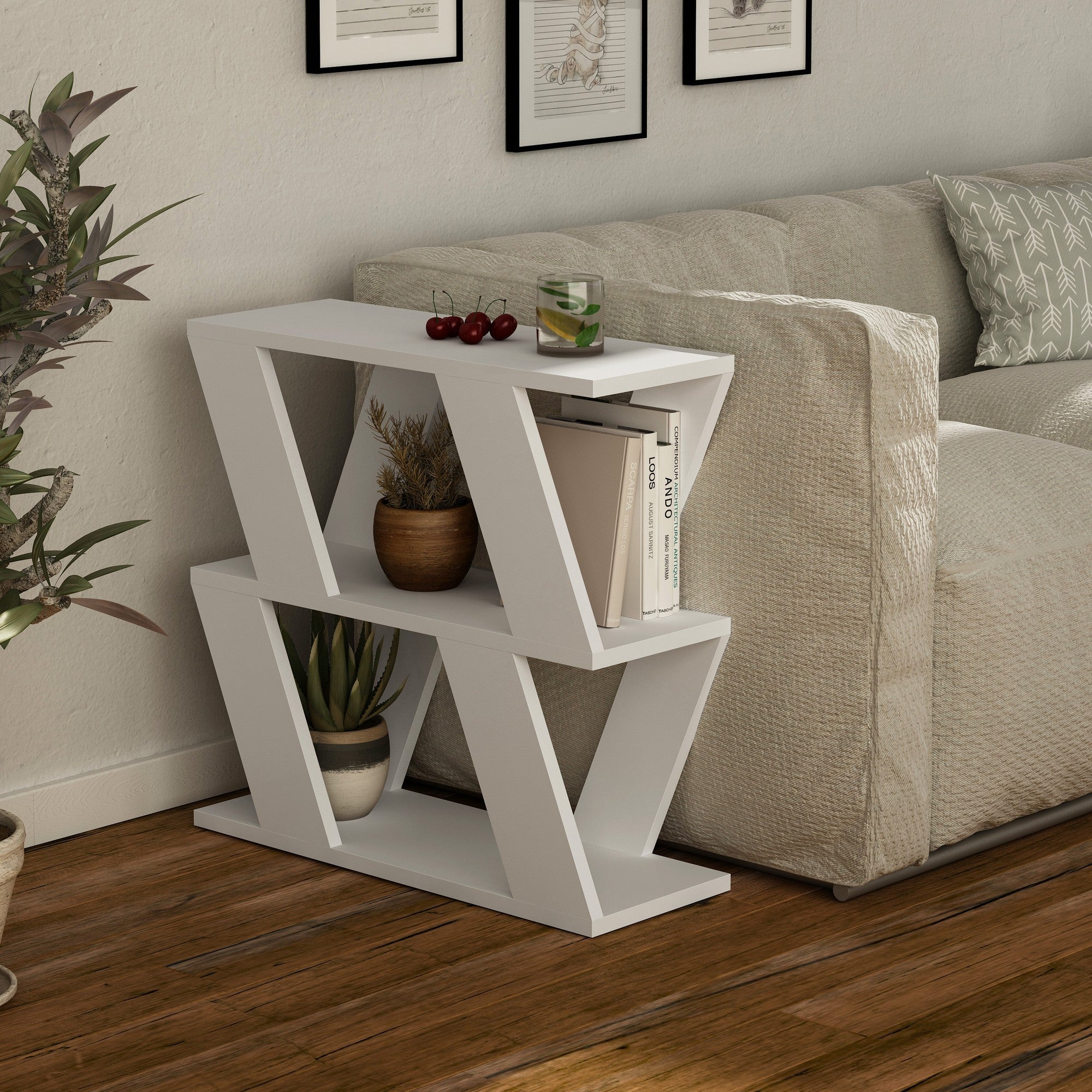 Lazena - Table d'Appoint - Blanc