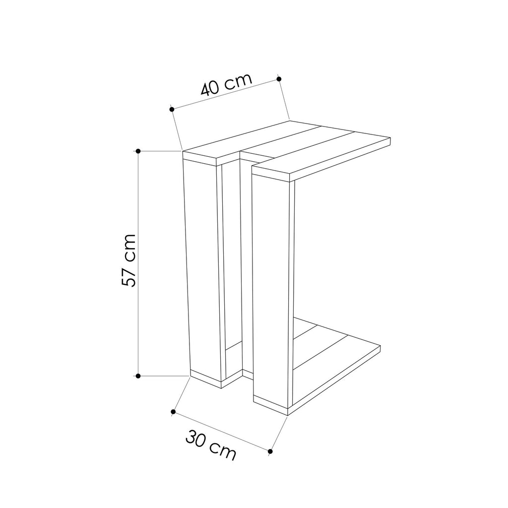 Muju - Table d'Appoint - Oak/Anthracite/Oak