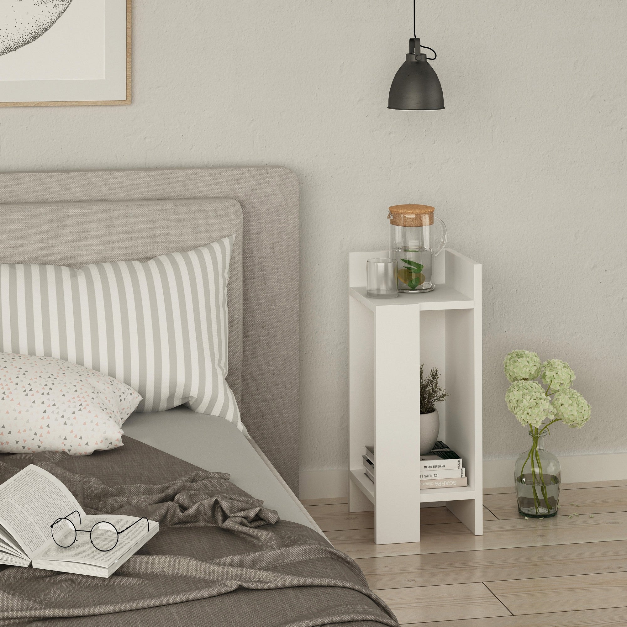 Elos Right - Bedside Table - White