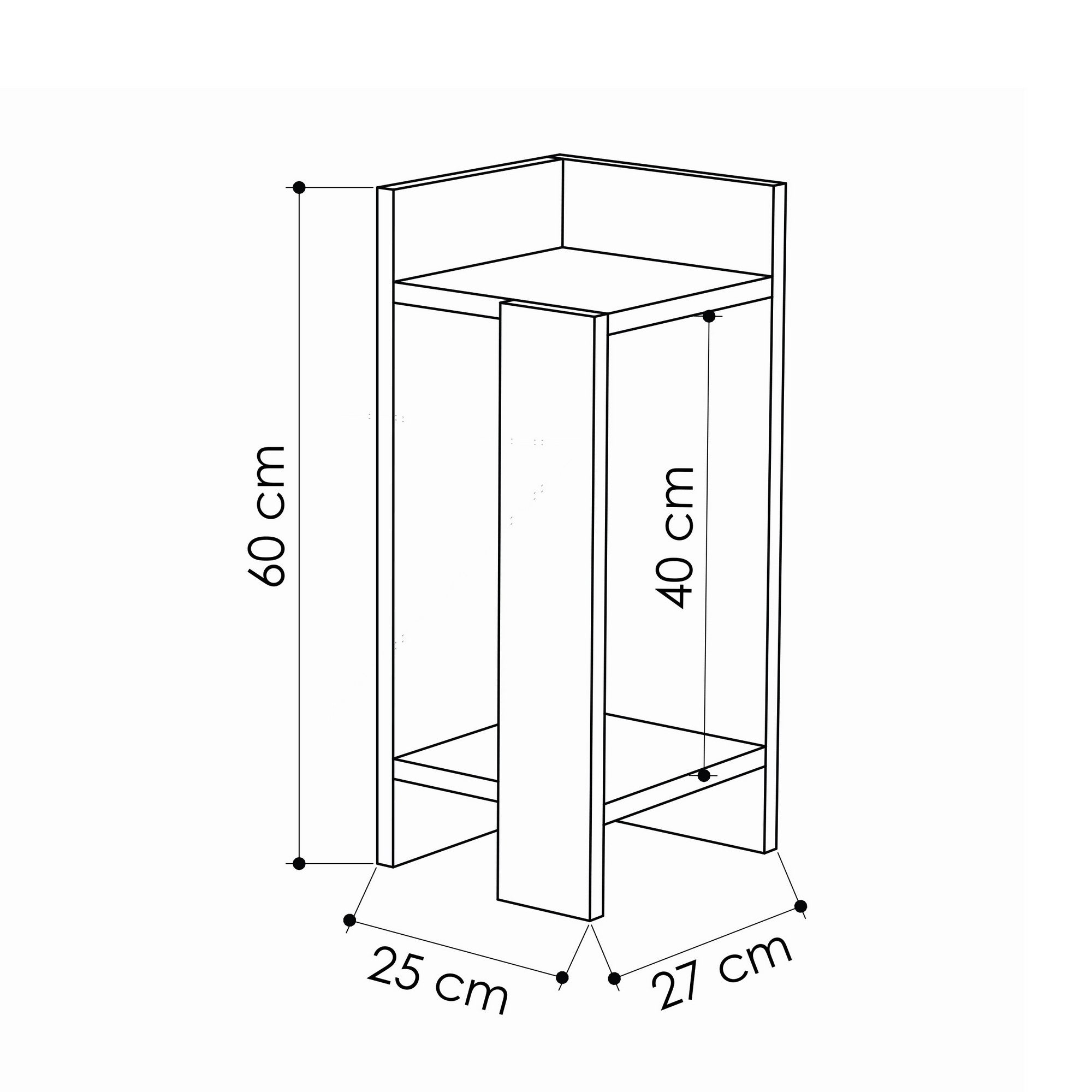Elos Right - Bedside Table - White