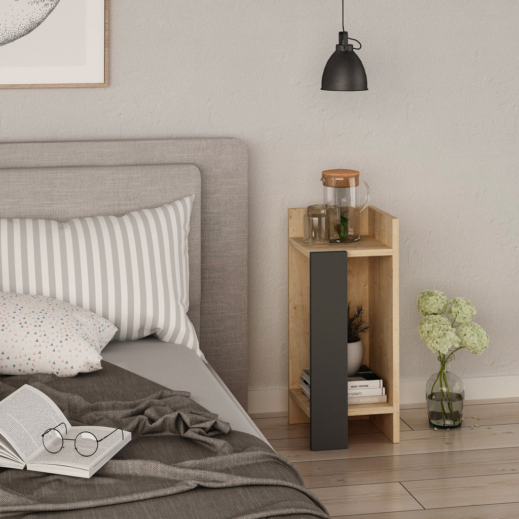Elos Right - Bedside Table - Oak/Anthracite