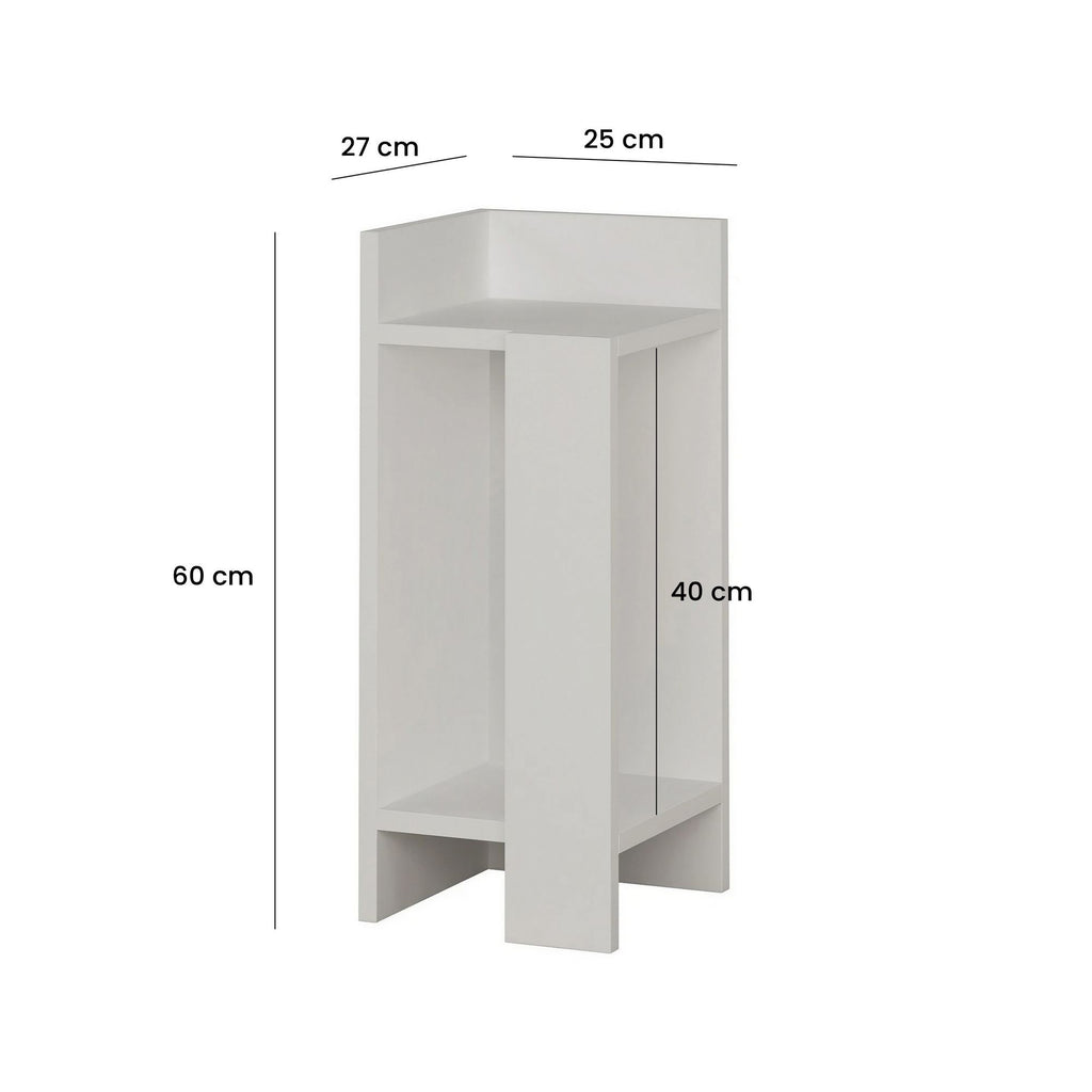 Elos Left - Bedside Table - White