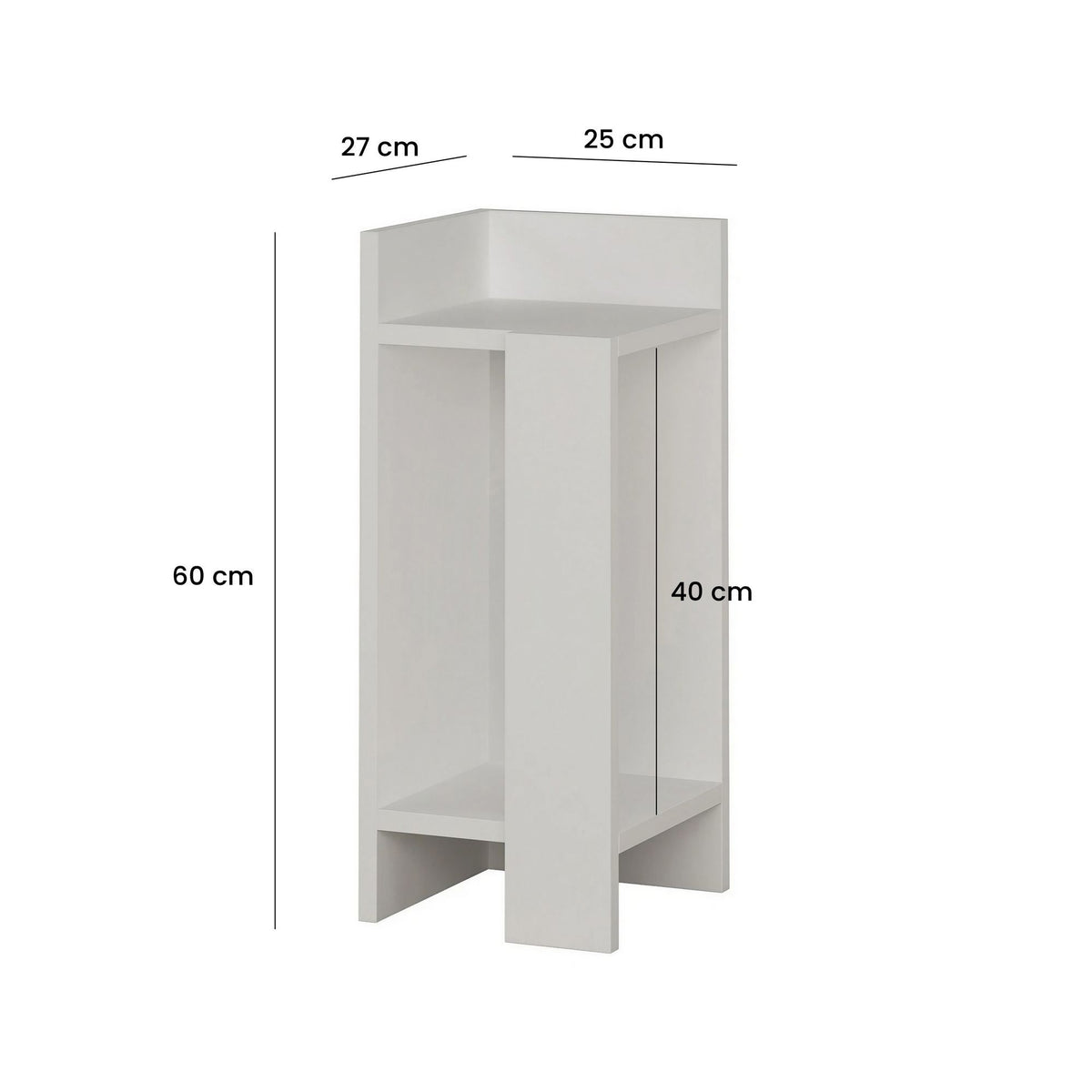 Elos Left - Bedside Table - White