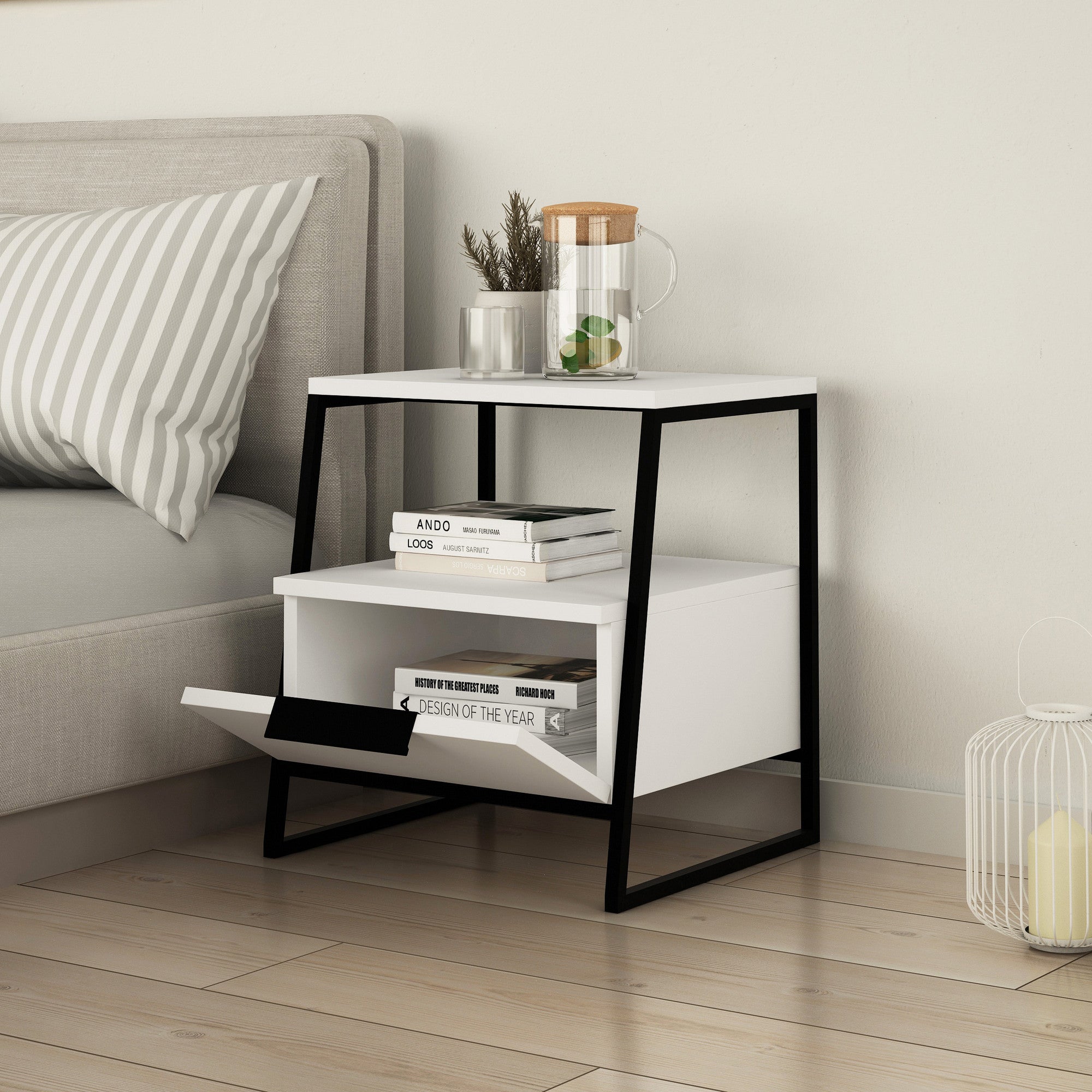 Pal - Bedside Table - White