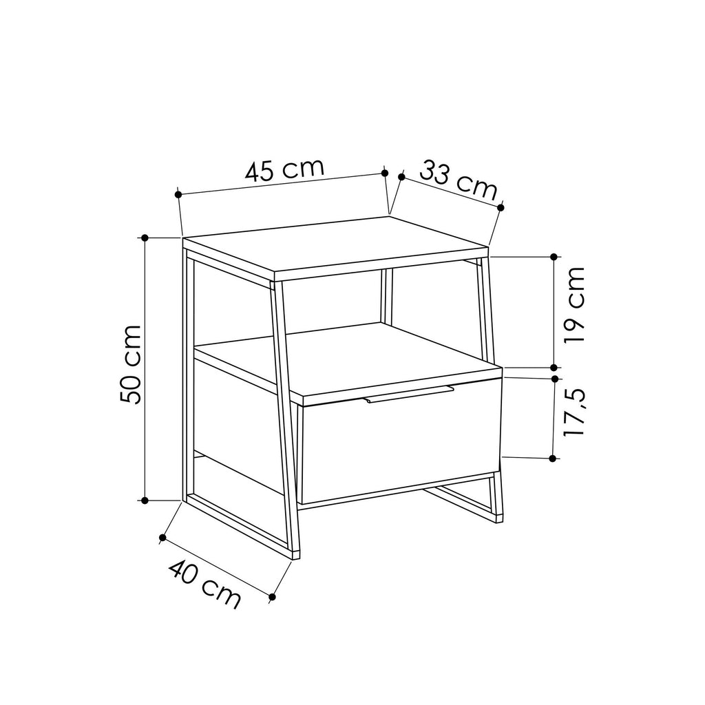 Pal - Bedside Table - White