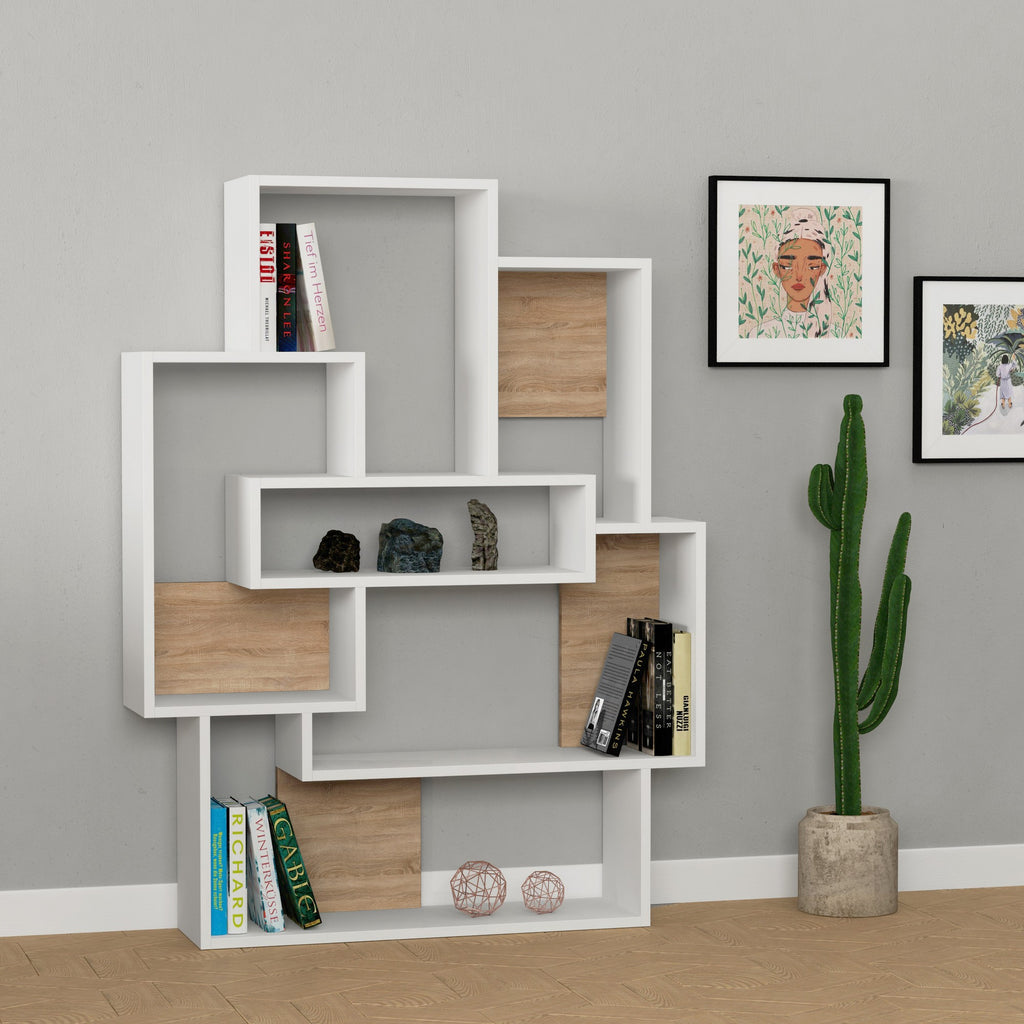 Barce - Bibliothèque - Blanc/Oak