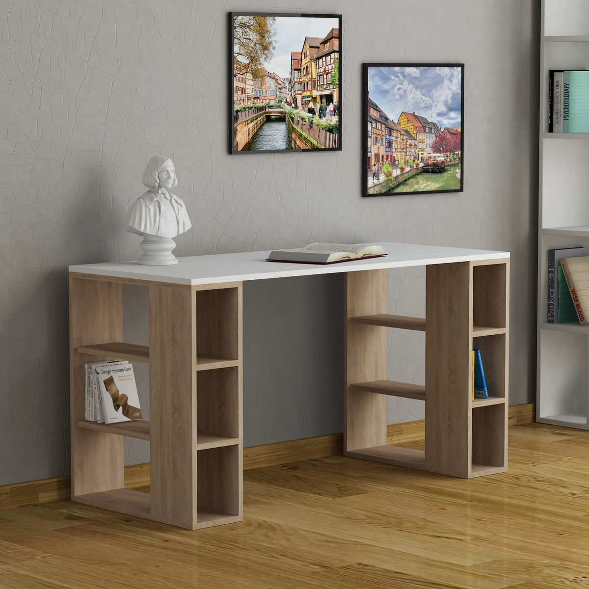 Colmar - Desk - White/Oak