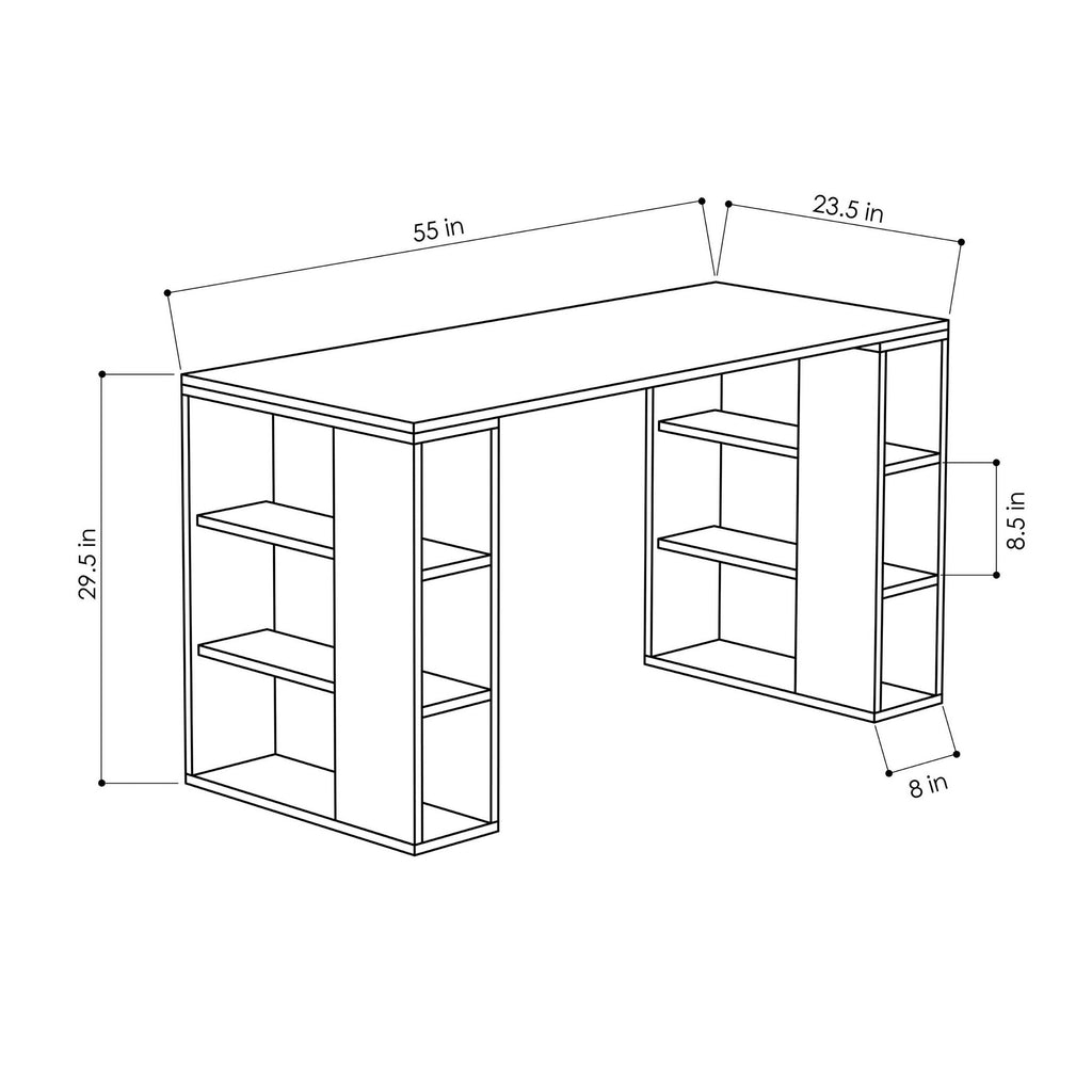 Colmar - Desk - White/Oak