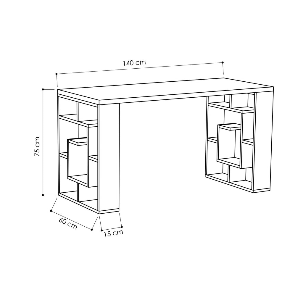 Maze - Escritorio - Blanco/Roble