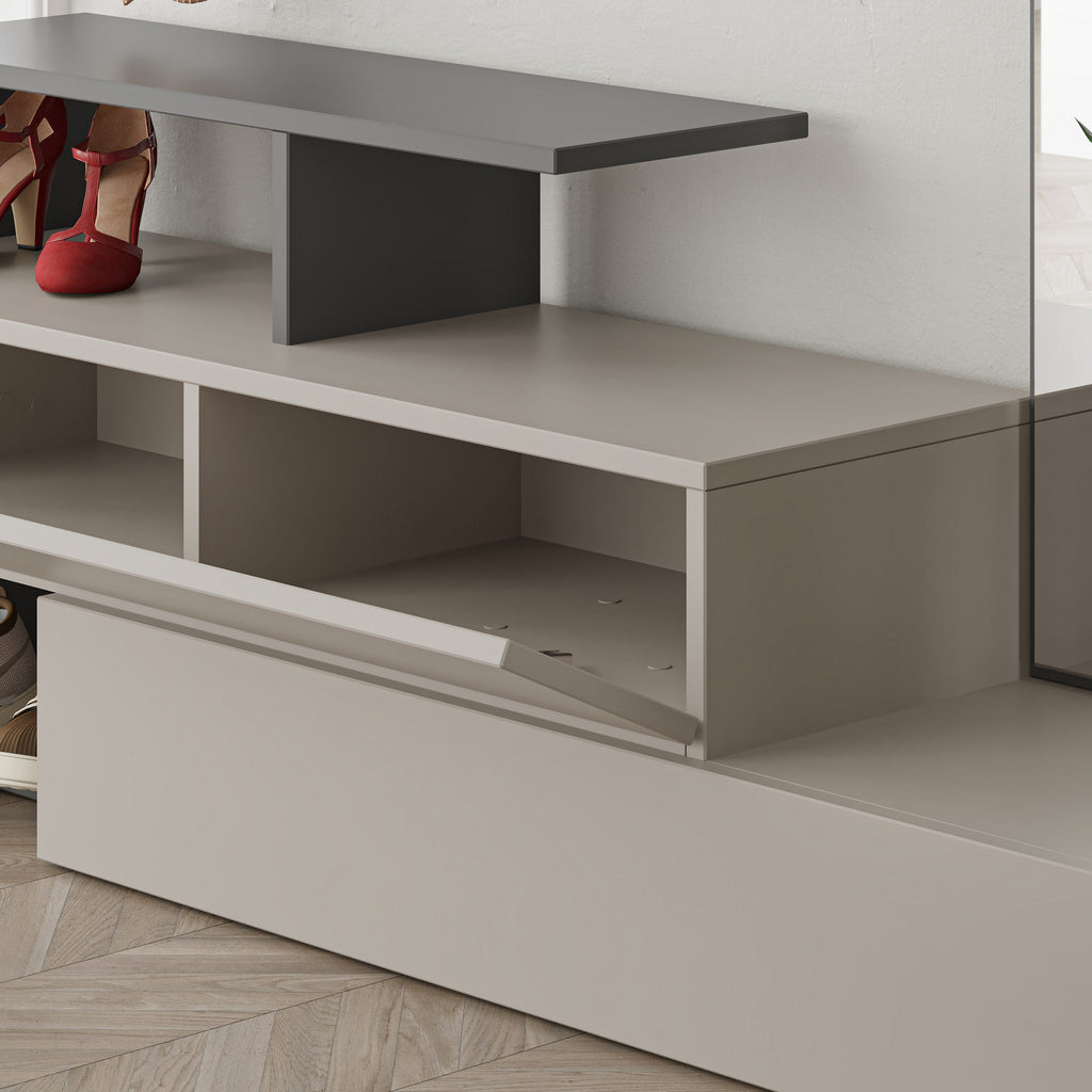 Meubles D'Entrée Ramda - Moka Clair / Anthracite