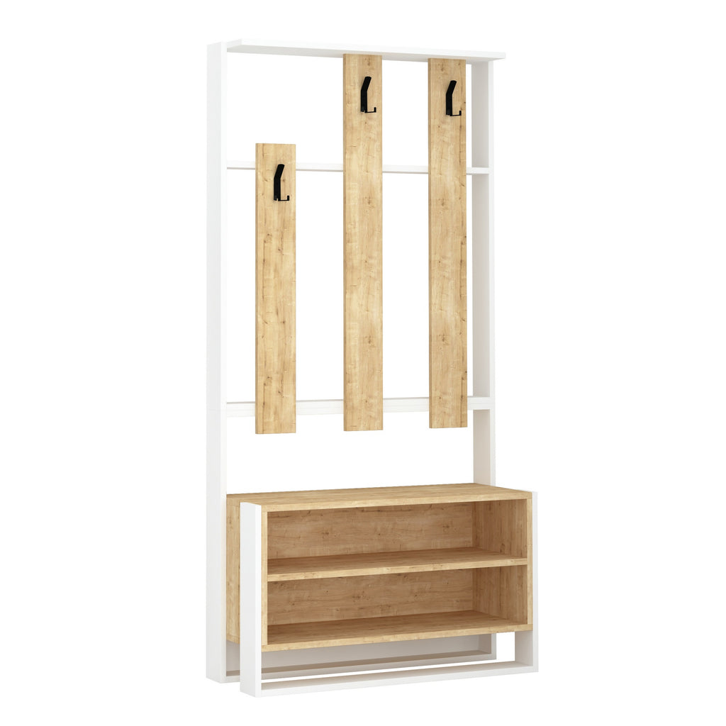 Chester - Portemanteau - Blanc/Oak