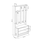 Chester - Portemanteau - Blanc/Oak