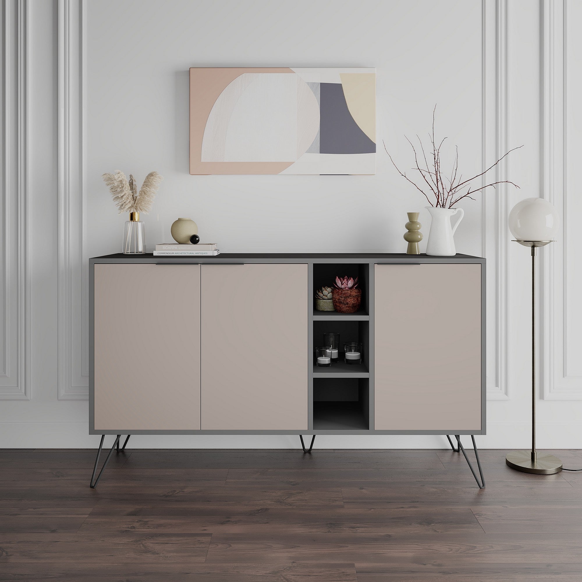 Consoles Clara Console - Anthracite / Marron Clair