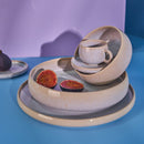 Curvy - Set De 4 Assiettes Plates - Grès - Perle