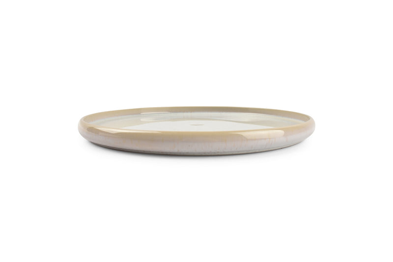 Curvy - Set De 4 Assiettes Plates - Grès - Perle