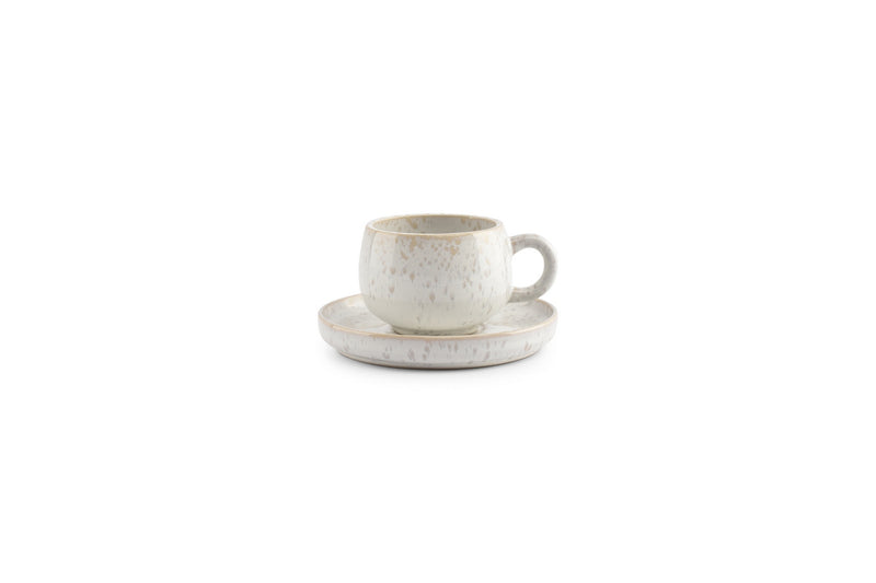 Curvy - Set De 4 Tasses À Moka - Grès - Perle