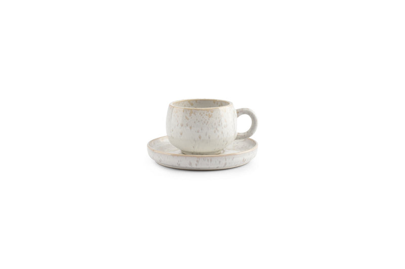 Curvy - Set De 4 Soucoupes À Moka - Grès - Perle