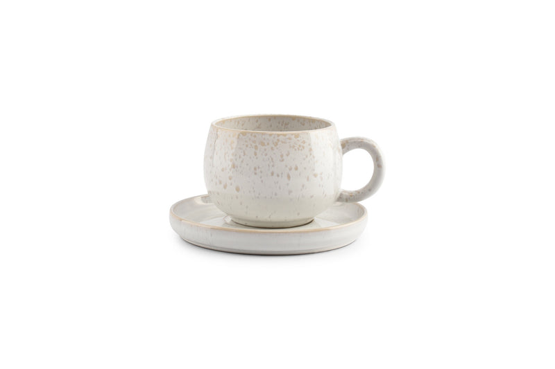 Curvy - Set De 4 Soucoupes - Grès - Perle