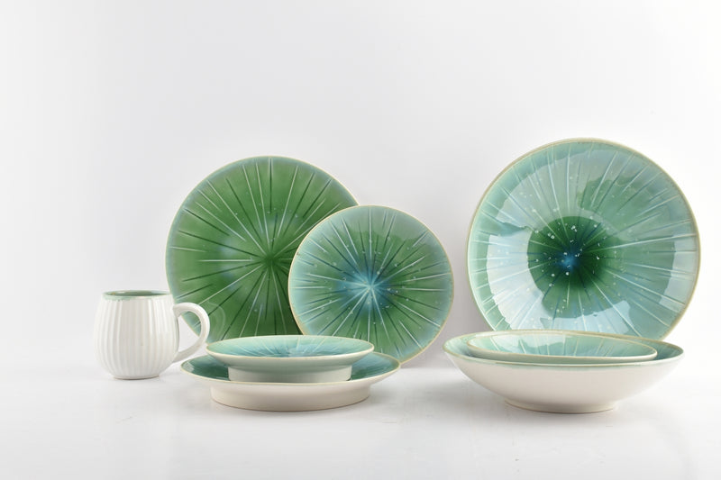 Eclipse - Set De 4 Assiettes Plates - Grès - Turquoise