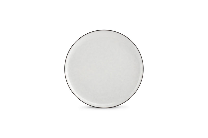 Fina - Set De 4 Assiettes Plates - Grès - Blanc/Gris