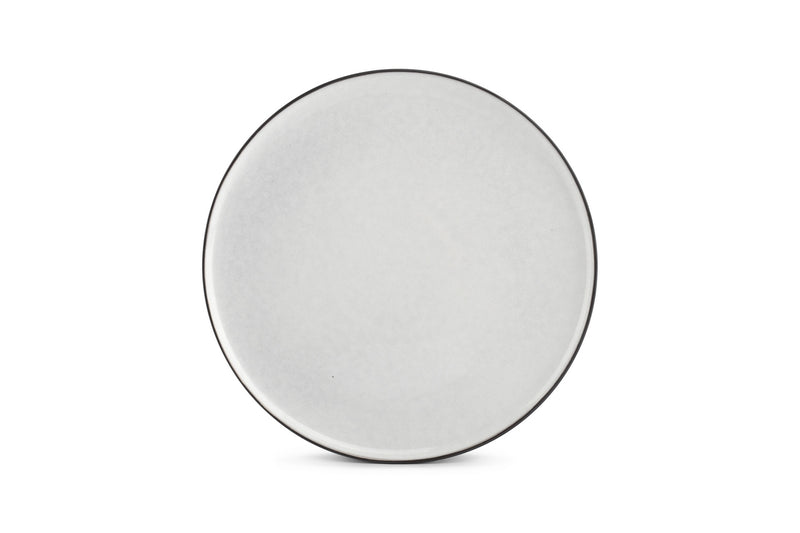Fina - Set De 4 Assiettes Plates - Grès - Blanc/Gris