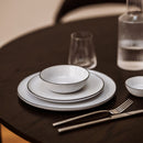 Fina - Set De 4 Assiettes Plates - Grès - Blanc/Gris