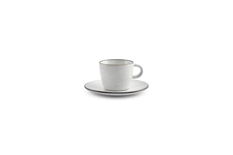 Fina - Set De 4 Tasses À Moka - Grès - Blanc/Gris