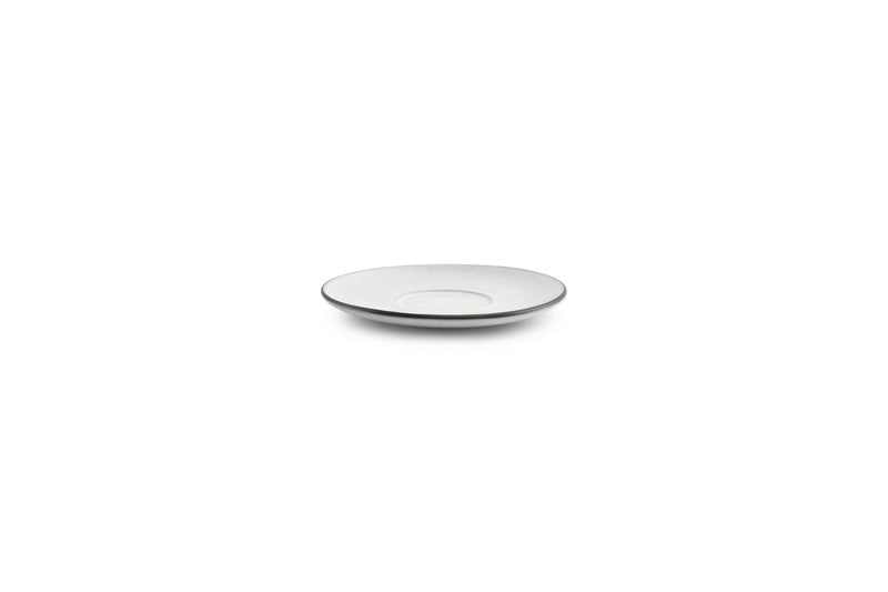 Fina - Set De 4 Soucoupes À Moka - Grès - Blanc/Gris