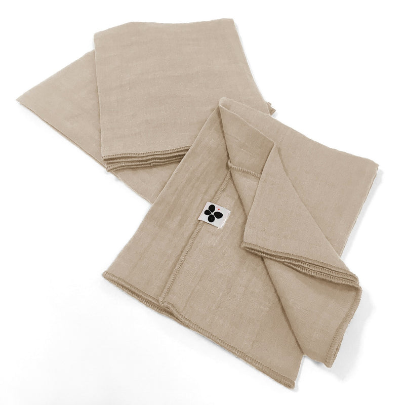 Lot De Serviettes - Double Gaze De Coton Unie - Gaïa - Ficelle