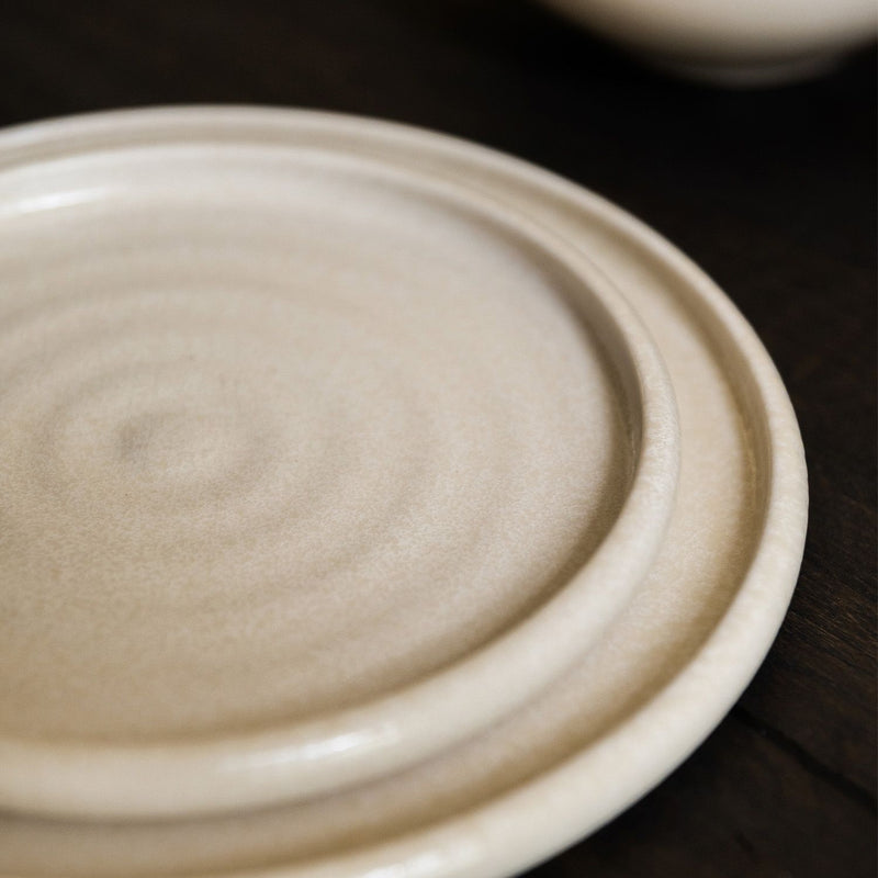 Mochi - Set De 4 Grandes Assiettes Plates - Grès - Beige