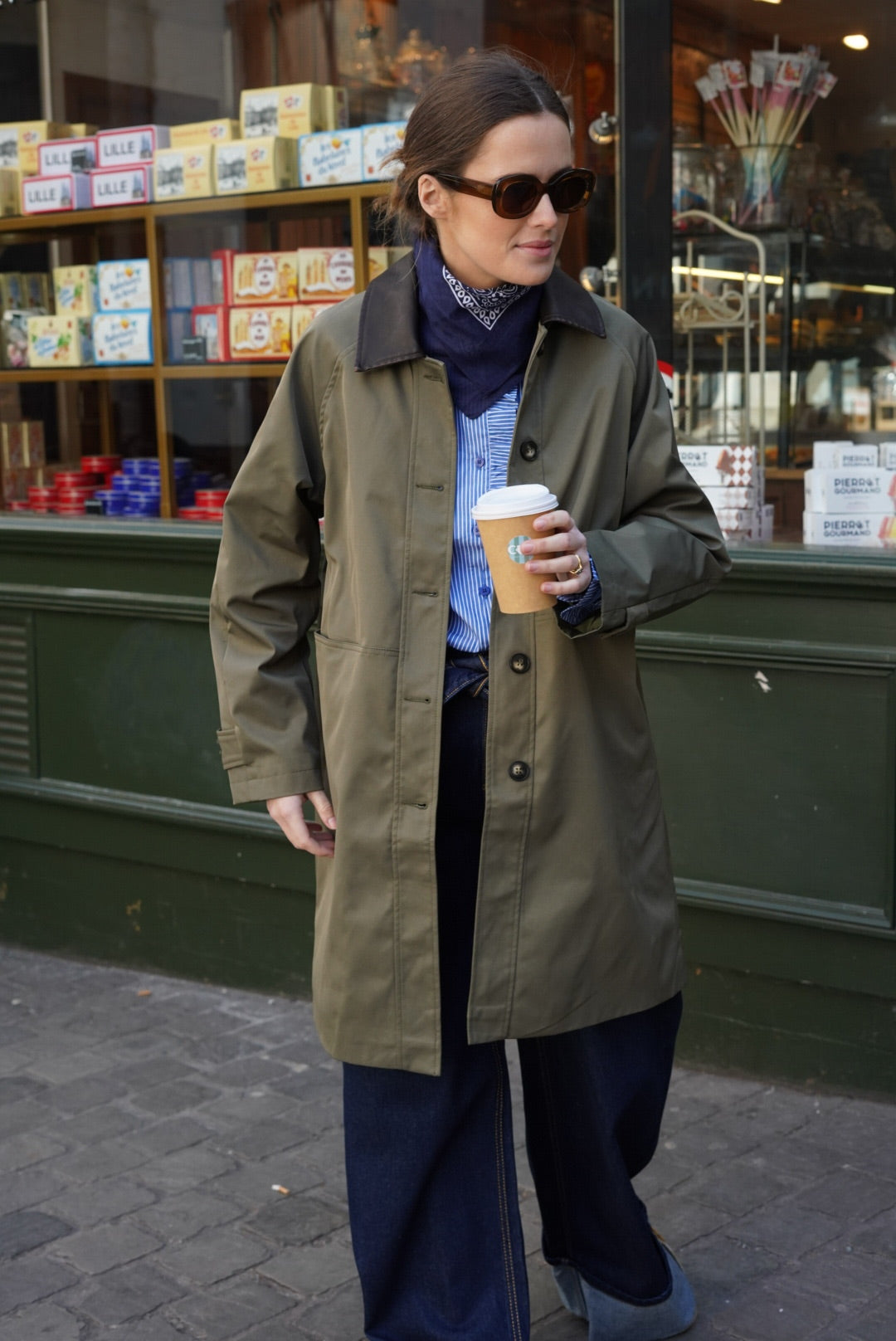 Emma Mid-Long Khaki Jacket