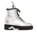 Boots Off-White Metallic Finish Ankle - Silver - Femme