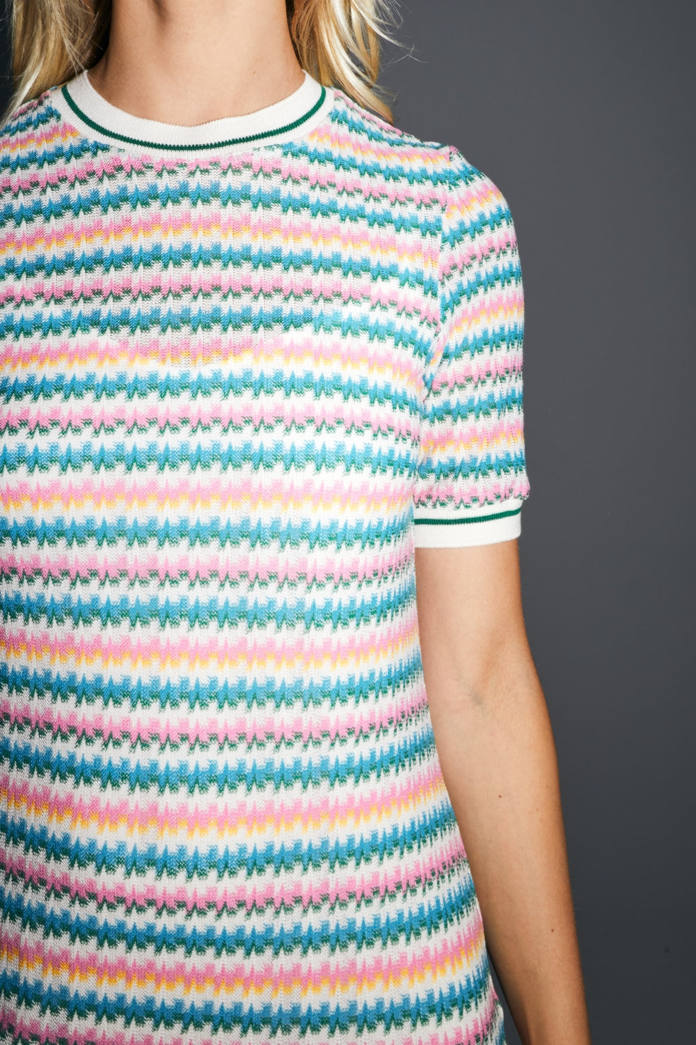 La Robe Annalisa Tricot Rainbow Fabriquée En Italie