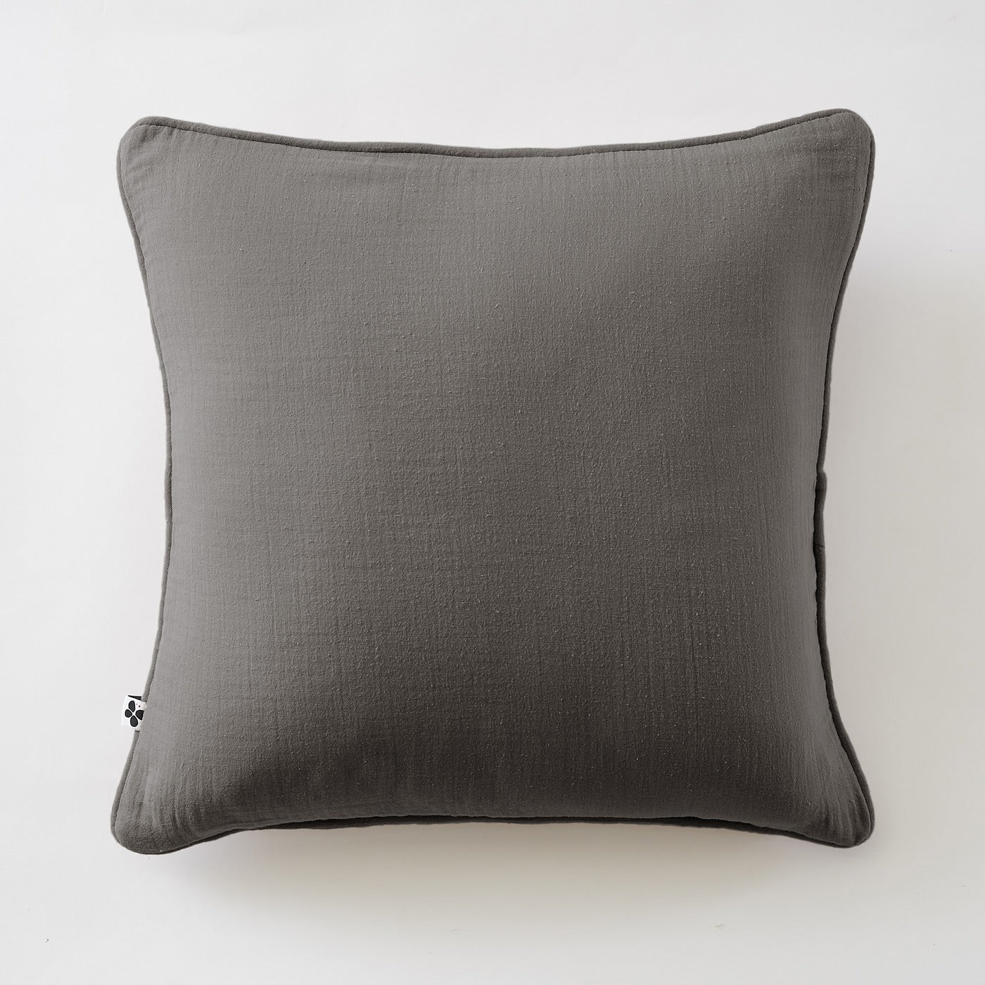 Gaïa - Coussin Déhoussable Avec Passepoil - Double Gaze De Coton Unie - Granit