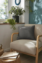 Gaïa - Coussin Déhoussable Avec Passepoil - Double Gaze De Coton Unie - Granit