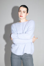 La Maille Gabrielle Baby Alpaga Bleu Lavande Fabriquée En Italie