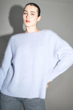 La Maille Gabrielle Baby Alpaga Bleu Lavande Fabriquée En Italie