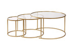 Aurum 80/60/42 - Set de mesas de centro - Dorado/Transparente