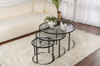 Aurum 80/60/42 - Set of Coffee Tables - Black/Grey