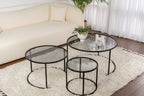 Aurum 80/60/42 - Set of Coffee Tables - Black/Grey